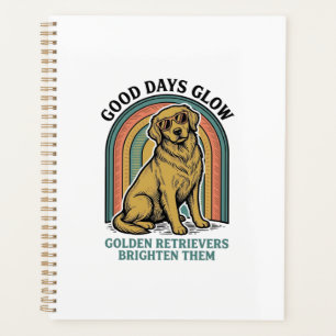 Golden Retriever Vintage Shirt Retro Engraving Dog Planner
