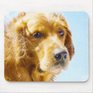 Golden Retriever Watercolor Mouse Pad