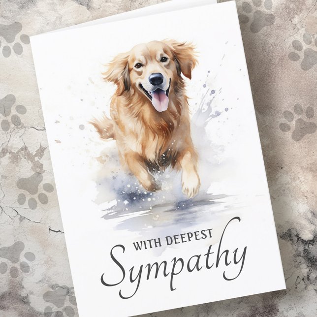 Golden retriever watercolor pet dog loss sympathy card (Golden retriever watercolor pet dog loss sympathy card)