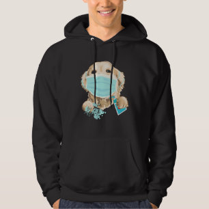 Golden Retriever Wearing A Face Mask Hoodie