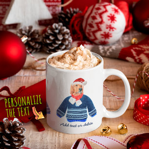 Golden Retriever Wearing Blue Ugly Sweater Dog Coffee Mug