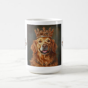 Golden Retriever Wearing Crown Mug