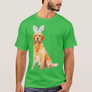 Golden Retriever Wearing Easter Bunny Ears Dog T-Shirt