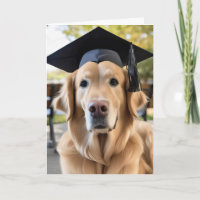 Golden Retriever Wearing Graduation Cap