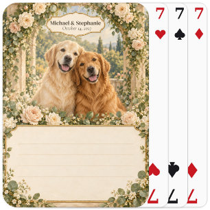 Golden Retriever Wedding Guest Book Signing Deck Playing Cards