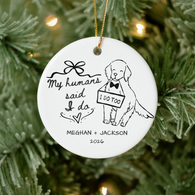 Golden Retriever Wedding Ornament (Tree)