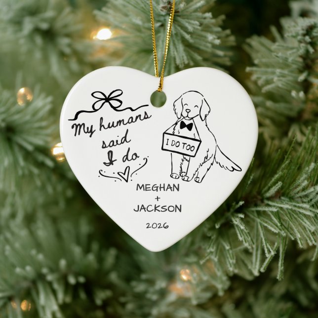 Golden Retriever Wedding Ornament (Tree)