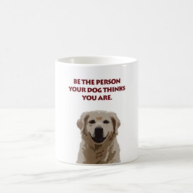 Golden Retriever White Coffee Mug with Quote (Center)