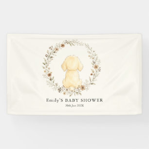 Golden Retriever Wildflower Baby Shower  Neutral Banner