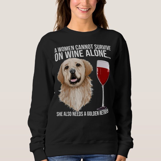 Golden Retriever Wine   Sweatshirt (Front)