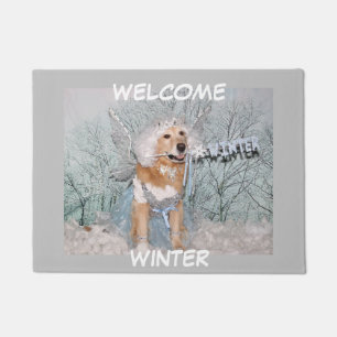 Golden Retriever Winter Fairy  Doormat