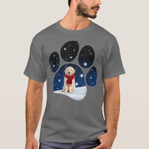 Golden Retriever Winter Snow Paw Dogs Christmas T-Shirt