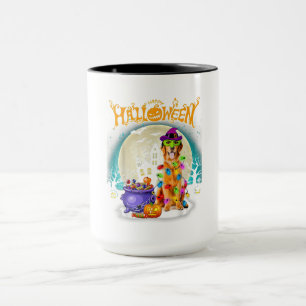 Golden Retriever Witch Costumes Halloween Lights Mug