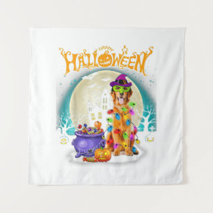 Golden Retriever Witch Costumes  Halloween Lights Tapestry