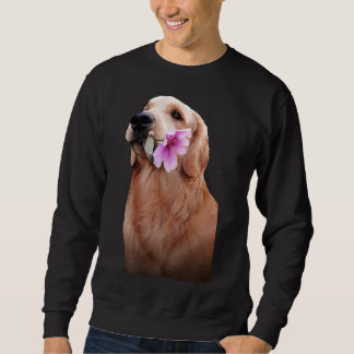 Golden Retriever With Flower Sweatshirt