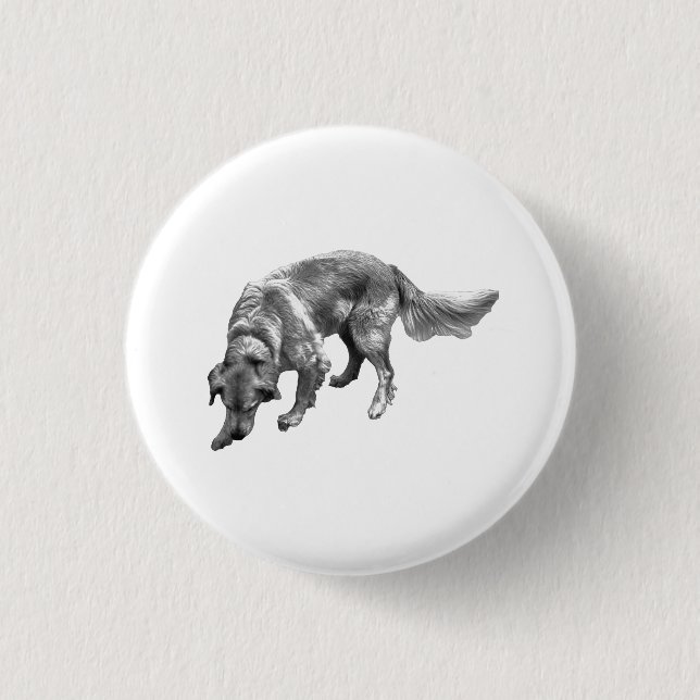 Golden Retriever with Fun Expression 3 Cm Round Badge (Front)