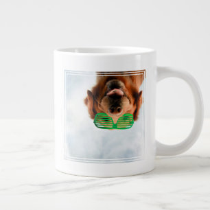 Golden Retriever With Green Sunglasses Large Coffee Mug