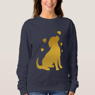 Golden Retriever with Hearts Sweatshirt