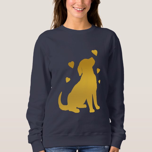 Golden Retriever with Hearts Sweatshirt (Front)