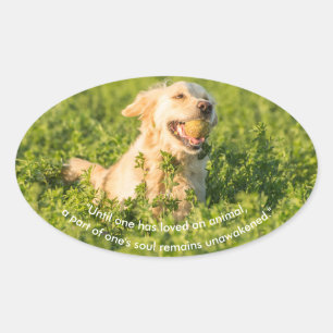 Golden Retriever with Quote Oval Sticker