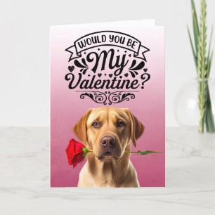 Golden Retriever with rose Custom Valentine's Day Holiday Card