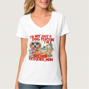 Golden Retriever With Sunglasses and Drink T-Shirt