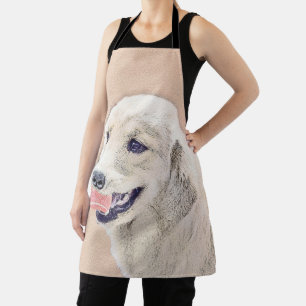 Golden Retriever with Tennis Ball Painting Dog Art Apron