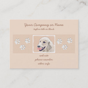 Golden Retriever with Tennis Ball Painting Dog Art Business Card