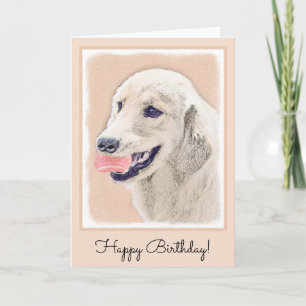 Golden Retriever with Tennis Ball Painting Dog Art Card