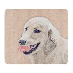 Golden Retriever with Tennis Ball Painting Dog Art Cutting Board
