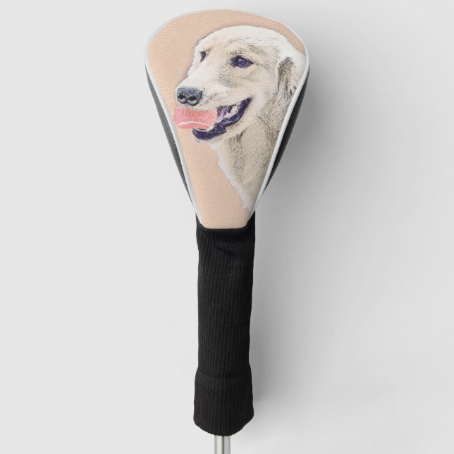 Golden Retriever with Tennis Ball Painting Dog Art Golf Head Cover (Front)