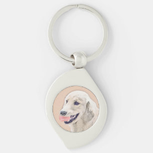 Golden Retriever with Tennis Ball Painting Dog Art Key Ring