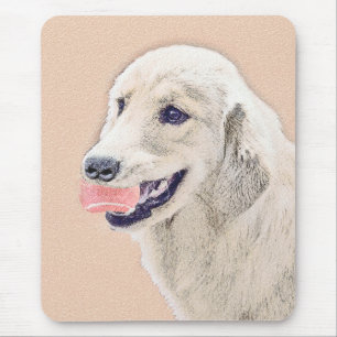 Golden Retriever with Tennis Ball Painting Dog Art Mouse Pad