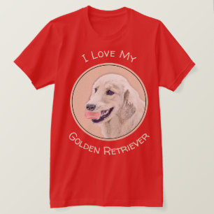 Golden Retriever with Tennis Ball Painting Dog Art T-Shirt