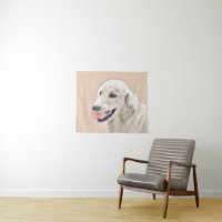 Golden Retriever with Tennis Ball Painting Dog Art