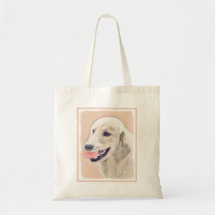 Golden Retriever with Tennis Ball Painting Dog Art Tote Bag