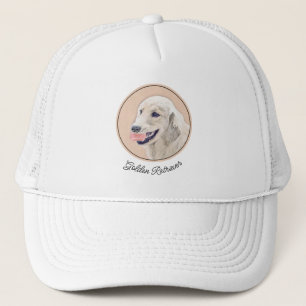 Golden Retriever with Tennis Ball Painting Dog Art Trucker Hat