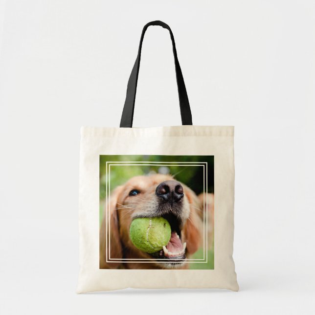Golden Retriever With Tennis Ball Tote Bag (Front)
