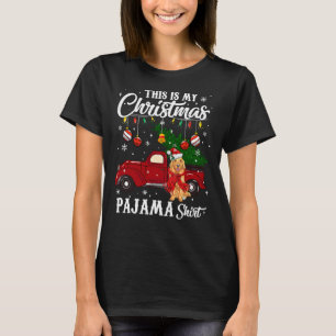 Golden Retriever Xmas Tree Red Truck T-Shirt