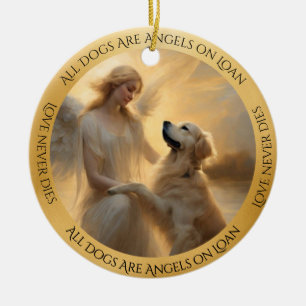 Golden RetrieverPersonalized Angel Memorial Ceramic Tree Decoration