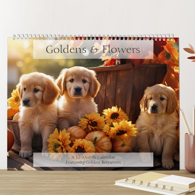 Golden Retrievers and Flowers Dog Lover Calendar (Creator Uploaded)