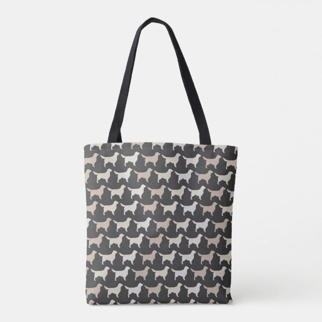 Golden Retrievers | Dog Silhouettes Patterned Tote Bag (Back)