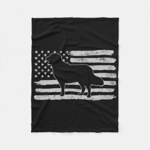 Golden Retrievers Dog Usa Flag 4th Of July Fleece Blanket