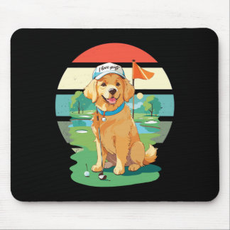 Golden Retrievers Golf Course Cap i Love Golf' Col Mouse Pad