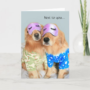 Golden Retrievers in Pyjamas Happy Anniversary  Card