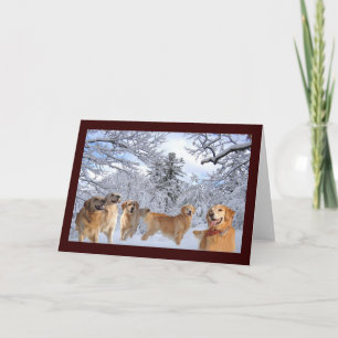 Golden Retrievers In The Snow Greeting Card