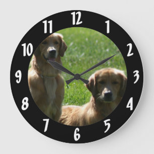 Golden Retrievers Large Clock