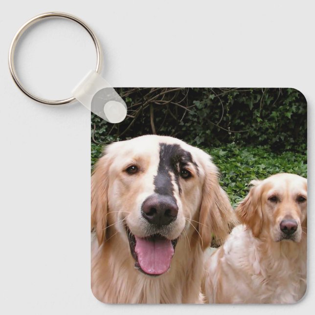 Golden Retrievers Peter Fox and Mum Keychain (Front)