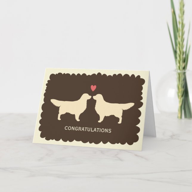Golden Retrievers Wedding Congratulations Card (Front)