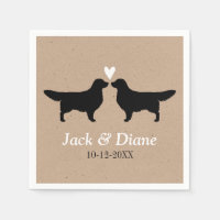 Golden Retrievers Wedding Couple with Custom Text